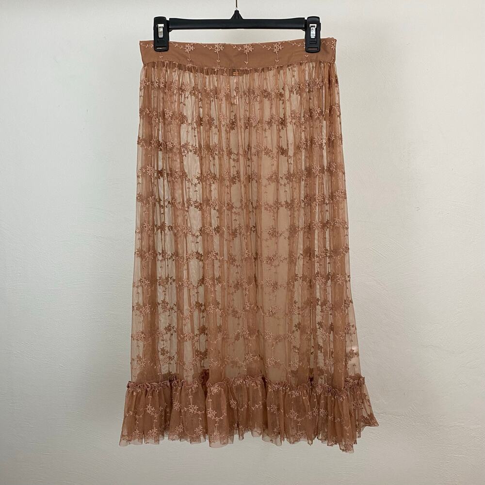 Free People Intimately Lace Connections Skirt - Copper - Size Large